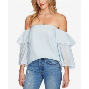 1.STATE Bell-Sleeve Off-The-Shoulder Top blouse